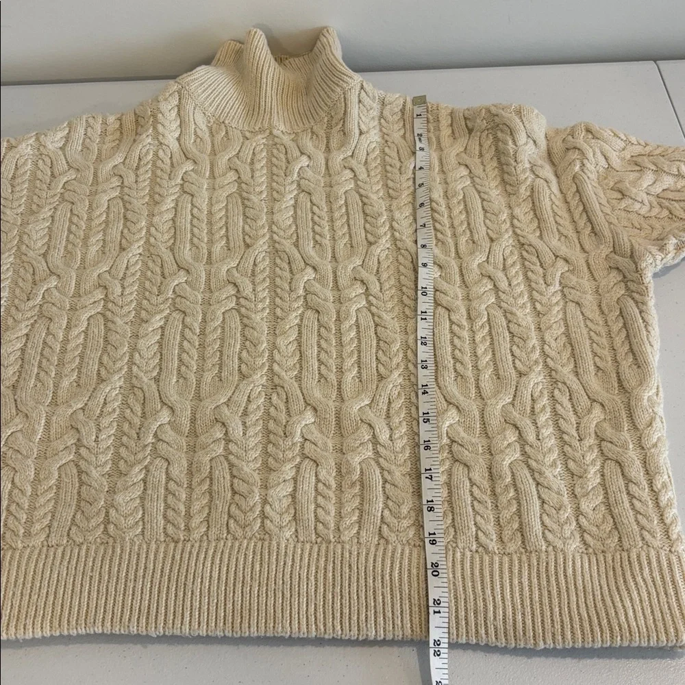 ZARA cable knit sweater When Harry Met Sally style ecru cream medium oversized - Picture 13 of 15